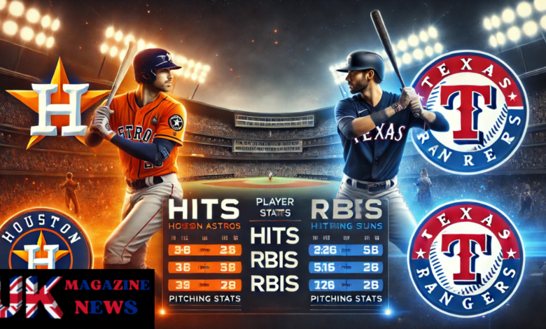 houston astros vs texas rangers match player stats