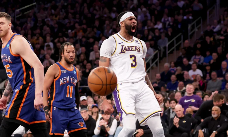 knicks vs lakers match player stats